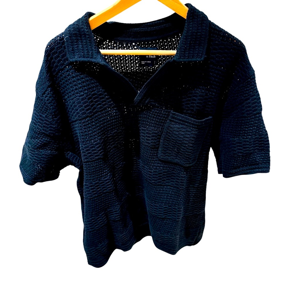 Abercrombie & Fitch black polo size large